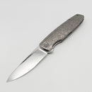 Holt Bladeworks Outlaw w/ Titanium Brain Coral Burnished Handles & Uddeholm Vanax SuperClean, Near Mirror 202