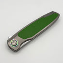 Holt Bladeworks Outlaw w/ Titanium Pinstripes Green Glass Inlaid Burnished Handles & Bohler M390, Near Mirror 192