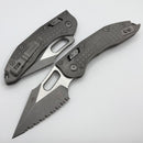 Microtech Marfione Select Manual Stitch RAM LOK Frag Titanium Handles & Full Serrated Apocalyptic M390MK 169RL-12APFRMS1