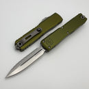 Microtech Ultratech Gen IV D/E Stonewash Full Serrated w/ OD Green Handle 11224-12OD