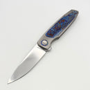 Holt Bladeworks Outlaw w/ Titanium Feathered Black Timascus Inlaid Burnished Handles & Bohler M390, Near Mirror 198