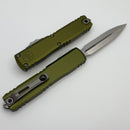 Microtech Ultratech Gen IV D/E Stonewash Full Serrated w/ OD Green Handle 11224-12OD