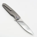 Holt Bladeworks Outlaw w/ Titanium Feathered Black Timascus Inlaid Burnished Handles & Bohler M390, Near Mirror 198