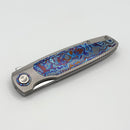 Holt Bladeworks Outlaw w/ Titanium Feathered Black Timascus Inlaid Burnished Handles & Bohler M390, Near Mirror 198