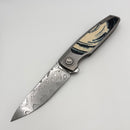 Holt Bladeworks Outlaw w/ Titanium Quill Mammoth Tusk Inlaid Handles & Damasteel Grosserosen 197