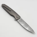 Holt Bladeworks Outlaw w/ Titanium Flux Purple Glass Inlaid Burnished Handles & Damasteel 191