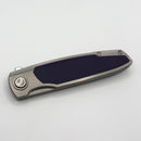 Holt Bladeworks Outlaw w/ Titanium Flux Purple Glass Inlaid Burnished Handles & Damasteel 191
