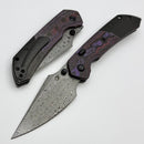 Kansept Knives Fenrir Top Liner Lock w/ Purple Haze Fat Carbon/Titanium Handles & Damascus K1034H3