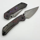 Kansept Knives Fenrir Top Liner Lock w/ Purple Haze Fat Carbon/Titanium Handles & Damascus K1034H3