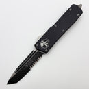 Microtech Scarab Executive w/ Black Handle & T/E Part Serrated Black Elmax (Consignment)