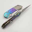 Kansept Knives Fenrir Top Liner Lock w/ Colored Crystal Titanium/Titanium Handles & 20CV K1034H2
