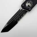 Microtech Scarab Executive w/ Black Handle & T/E Part Serrated Black Elmax (Consignment)