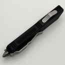 Microtech Scarab Executive w/ Black Handle & T/E Part Serrated Black Elmax (Consignment)