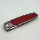 Holt Bladeworks Outlaw w/ Titanium Pinstripes Red Glass Inlaid Burnished Handles & Bohler M390, Stonewashed 1.0 182