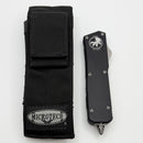 Microtech Scarab Executive w/ Black Handle & T/E Part Serrated Black Elmax (Consignment)