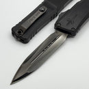 Marfione Custom Knives Combat Troodon LT Gen III DLC Stonewash Slum Ground D/E w/ Hefted Black Aluminum Handle F Off DLC Accents