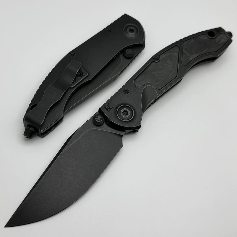 Custom Knife Factory & Anthony Marfione Sokosha Blackwash/Carbon Fiber w/ Blackwash M398