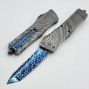Marfione Custom Knives Combat Troodon Gen 1 Rose Whip Ground Tanto Blued Vines & Roses w/ Beskar Aluminum Handle