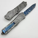 Marfione Custom Knives Combat Troodon Gen 1 Rose Whip Ground Tanto Blued Vines & Roses w/ Beskar Aluminum Handle
