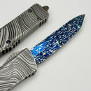 Marfione Custom Knives Combat Troodon Gen 1 Rose Whip Ground Tanto Blued Vines & Roses w/ Beskar Aluminum Handle
