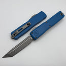 Microtech Ultratech ZBP Tanto Apocalyptic M390MK w/ Blue Handle 1123-10APBL