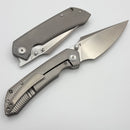 Kansept Knives Fenrir Frame Lock Water Ripple Beadblast Titanium Handles w/ Satin S35VN K1034C1