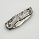 Pre-Owned Microtech Marfione Select MSI RAM LOK Mini Frag Titanium Handles w/ Bronze/Double Vapor Accents & Stonewash M390MK 210M-10FRMS2