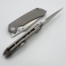 Kansept Knives Fenrir Frame Lock Water Ripple Beadblast Titanium Handles w/ Satin S35VN K1034C1