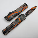 Microtech Knives Combat Troodon Gen III D/E Bull Shark Gray/Black Orange Splatter Signature Series 1142-1BGBKORSPLS