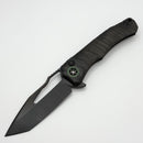 Heretic Knives Custom Wraith John Gray Collab V4 Manual Carved DLC Titanium Handles & Hand Ground DLC Tanto