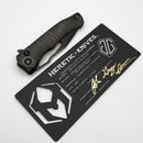 Heretic Knives Custom Wraith John Gray Collab V4 Manual Carved DLC Titanium Handles & Hand Ground DLC Tanto