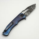Heretic Knives Custom Wraith John Gray Collab V4 Manual Barked Anodized Titanium Handles & Dark Rain Hand Ground Tanto