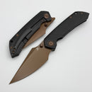 Kansept Knives Fenrir Frame Lock Blackwash Water Ripple Titanium Handles w/ Rose Gold S35VN K1034C3