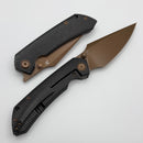 Kansept Knives Fenrir Frame Lock Blackwash Water Ripple Titanium Handles w/ Rose Gold S35VN K1034C3