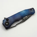 Heretic Knives Custom Wraith John Gray Collab V4 Manual Barked Anodized Titanium Handles & Dark Rain Hand Ground Tanto