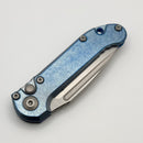 Pre-Owned Microtech Marfione Select LUDT Gen III Ice Blue Slab Side Titanium Handles w/ Blue Accents & Stonewash S/E 1135-10MS11