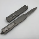 Microtech Dirac Delta D/E Double Full Serrated Apocalyptic Natural Clear 227-D12APNC