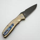 Pro-Tech Pallas Custom Weave AlBronze Handle w/ Black Lip Pearl Button & Chad Nichols Boomerang Damascus