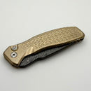 Pro-Tech Pallas Custom Weave AlBronze Handle w/ Black Lip Pearl Button & Chad Nichols Boomerang Damascus