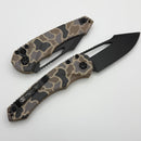 Heretic Knives Mini Pariah Manual Button Lock Duck Camo Handles w/ Black S/E MagnaCut H052-DC