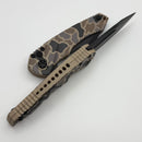 Heretic Knives Mini Pariah Manual Button Lock Duck Camo Handles w/ Black S/E MagnaCut H052-DC