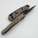 Heretic Knives Mini Pariah Manual Button Lock Duck Camo Handles w/ Black T/E MagnaCut H053-DC