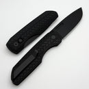 Pro-Tech Vero Designs Synapse 2 Auto Operator Black Herringbone Aluminum Handle w/ Tritium Button & DLC MagnaMax