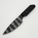 Strider Knives SA-L Black G-10 Gunner Grip Handles & CPM154 DLC TigerStripe Fixed Blade