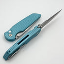 Pro-Tech TR-3 Integrity Manual Tiffany Blue Aluminum Relic Handles w/ White Pearl Button & Stonewash MagnaCut BSW26.INT.1