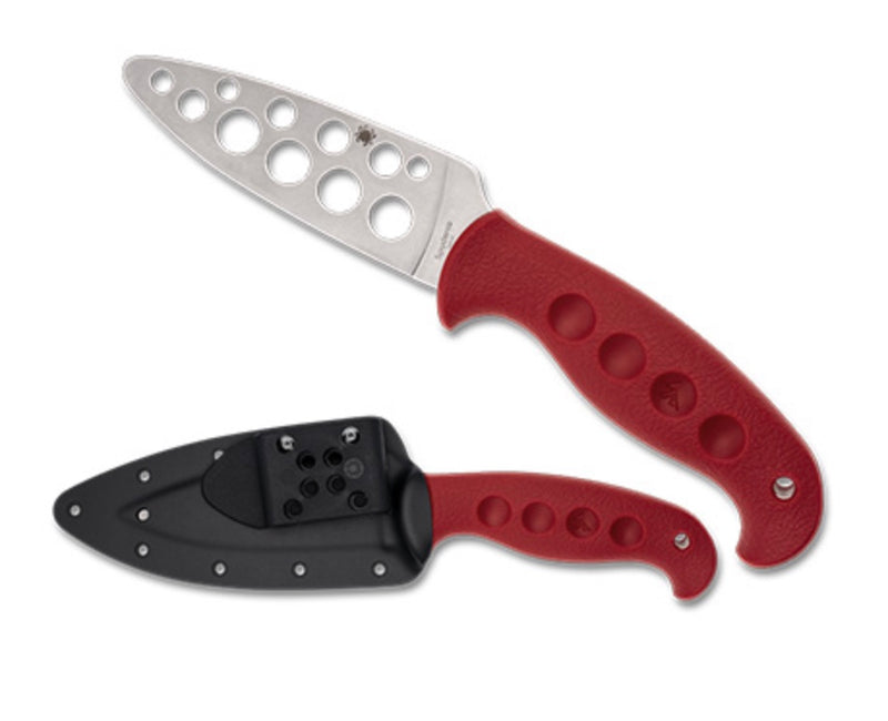 Spyderco Temperance Trainer Sprint Run w/ 420J2 Unsharpened Blade &Red FRN Handle Fixed Blade FB05TRD