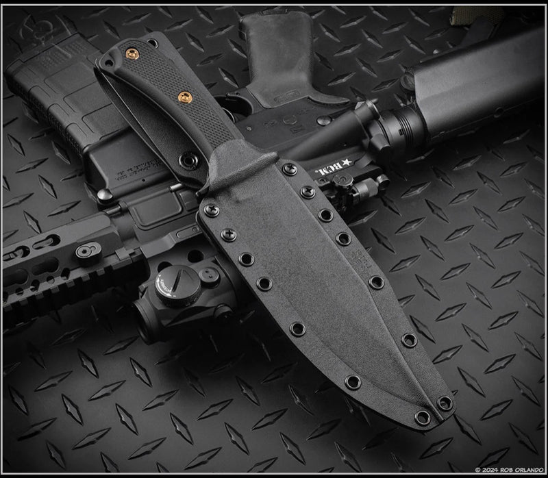 RMJ Tactical Jungle Combat Graphite Black w/ Black G-10 Fixed Blade