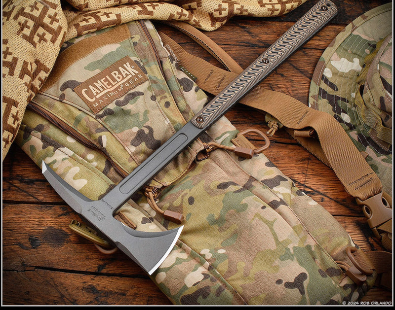 RMJ Eagle Talon Tomahawk Hyena w/ Brown G-10 Handles