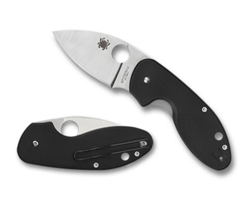 Discontinued Spyderco Insistent Black G-10 Handles w/ 8Cr13MoV C246GP