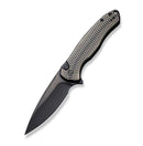 We Knife Kitefin Golden Polished Ripple Pattern Black Titanium Handles & Black Stonewash 20CV WE19002M-1